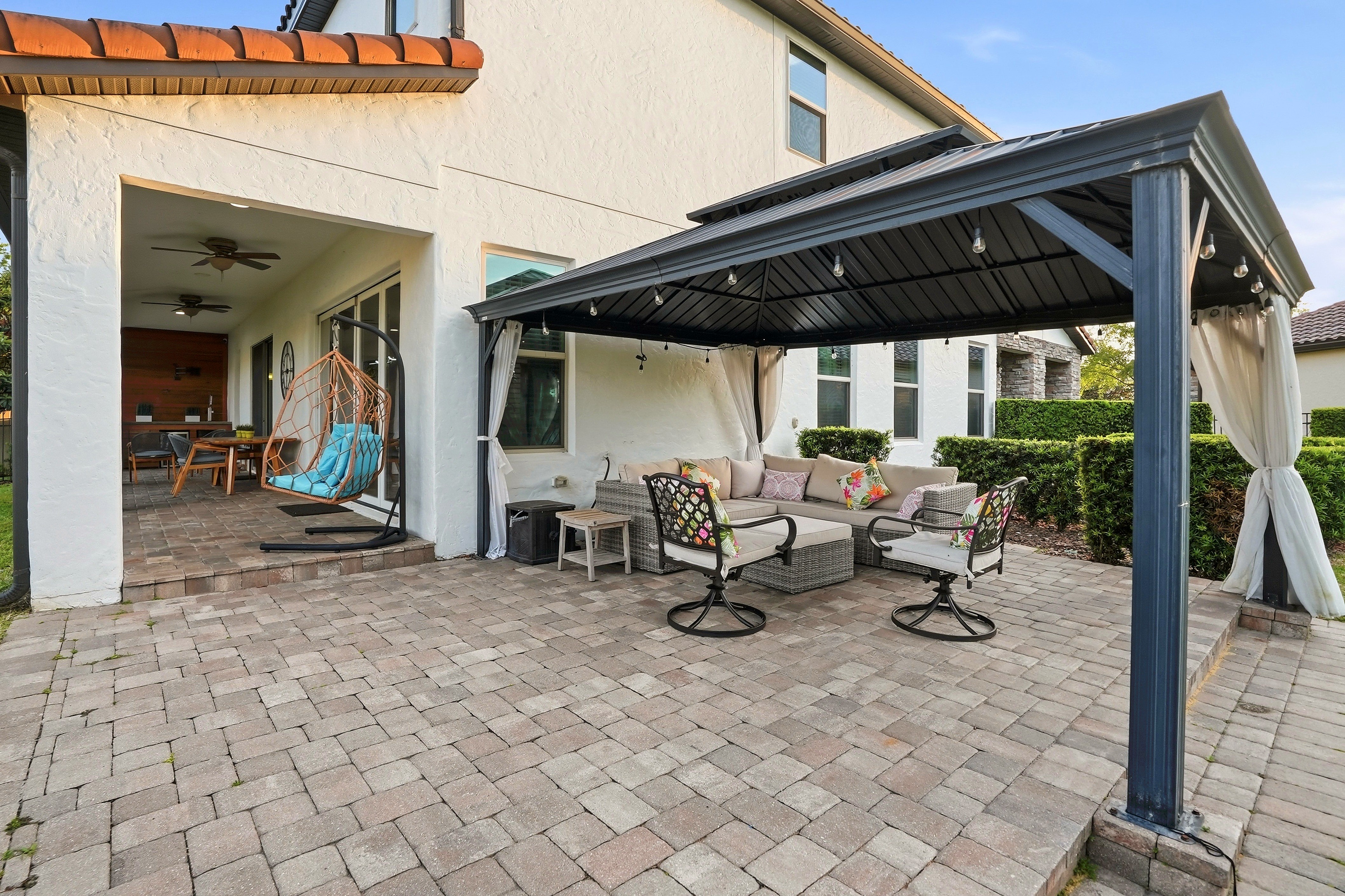 Outdoor patio with gazebo seating