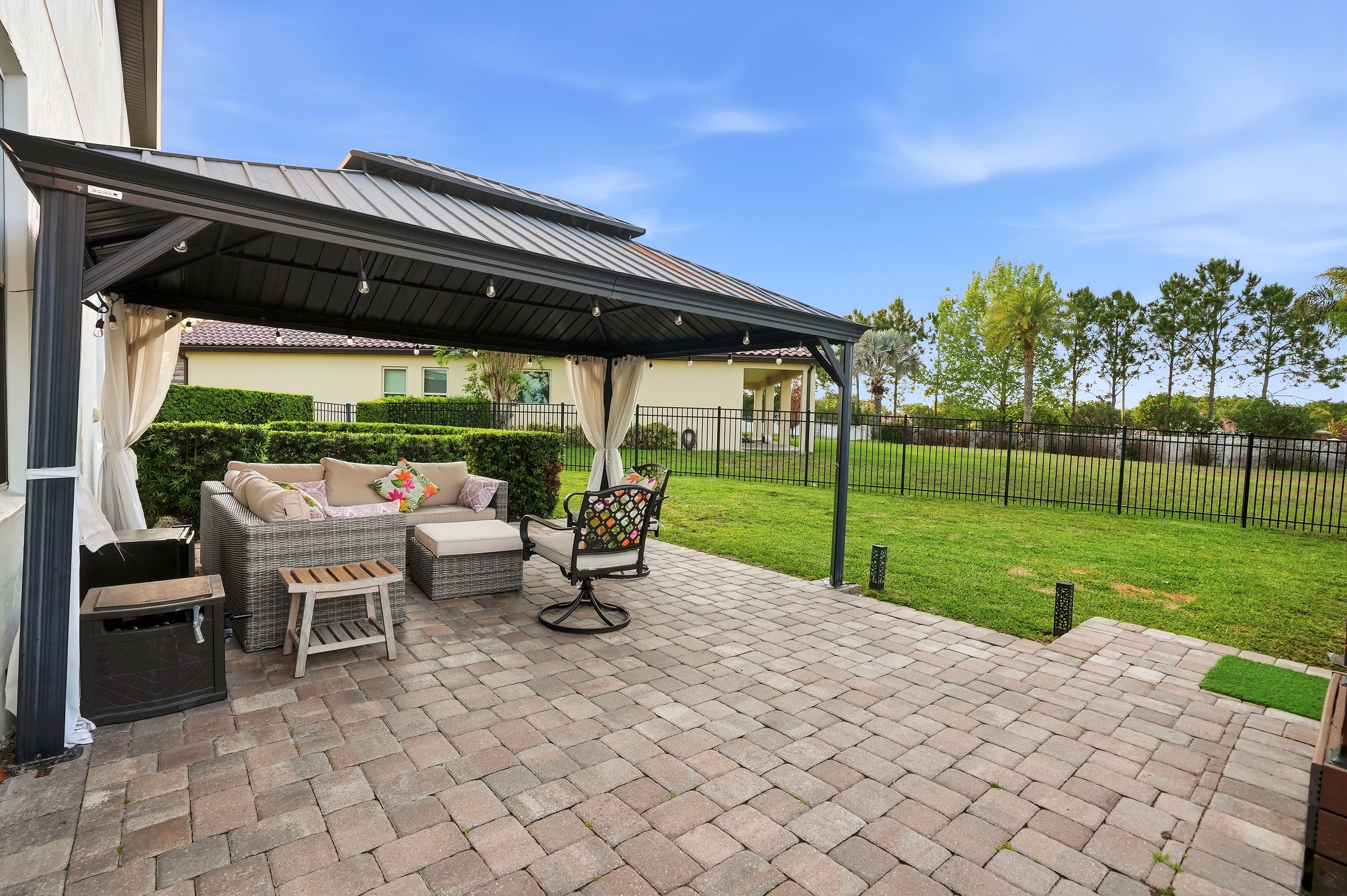 Patio with gazebo and seating