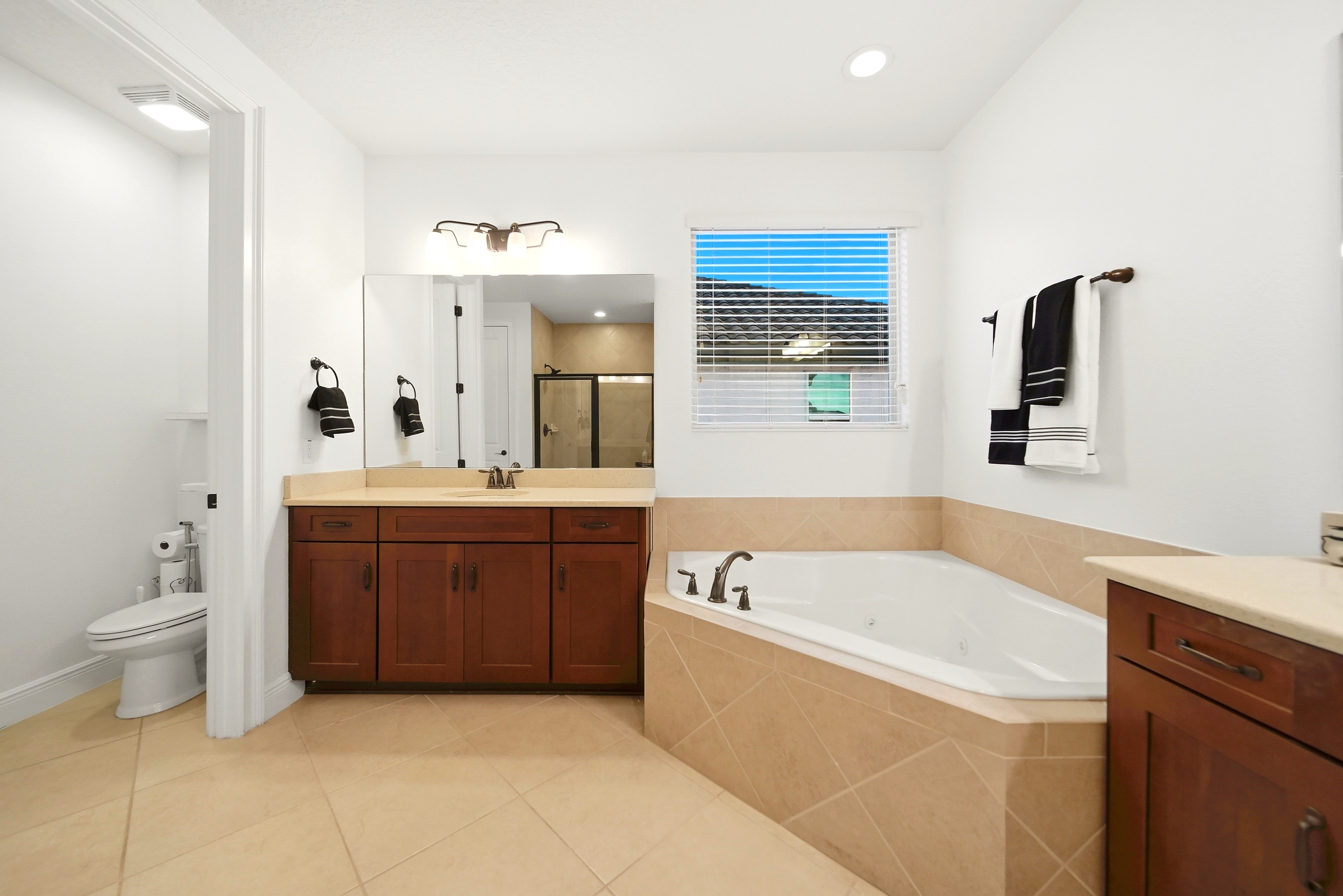 Master bath with soaking tub