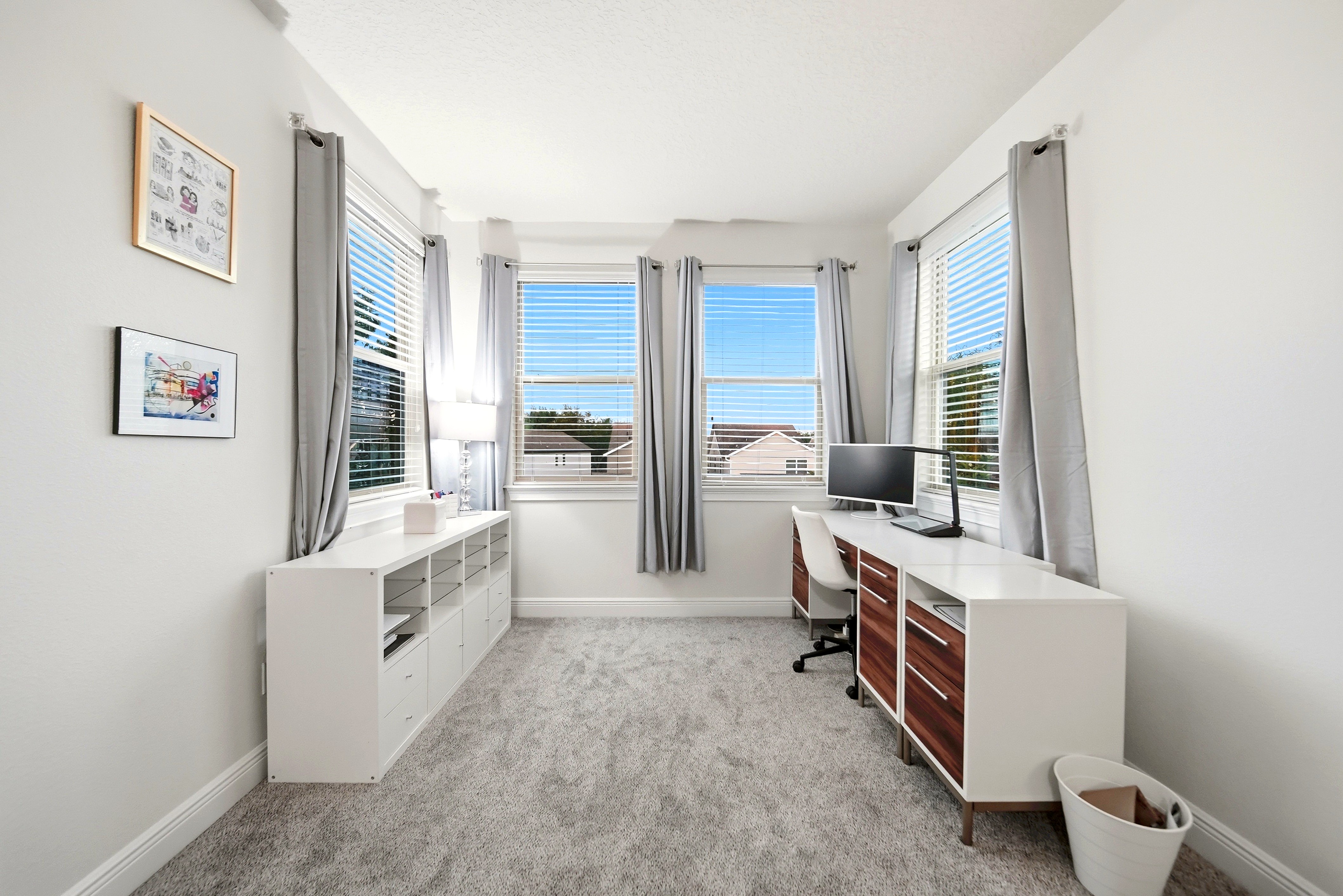 Bright home office with desk