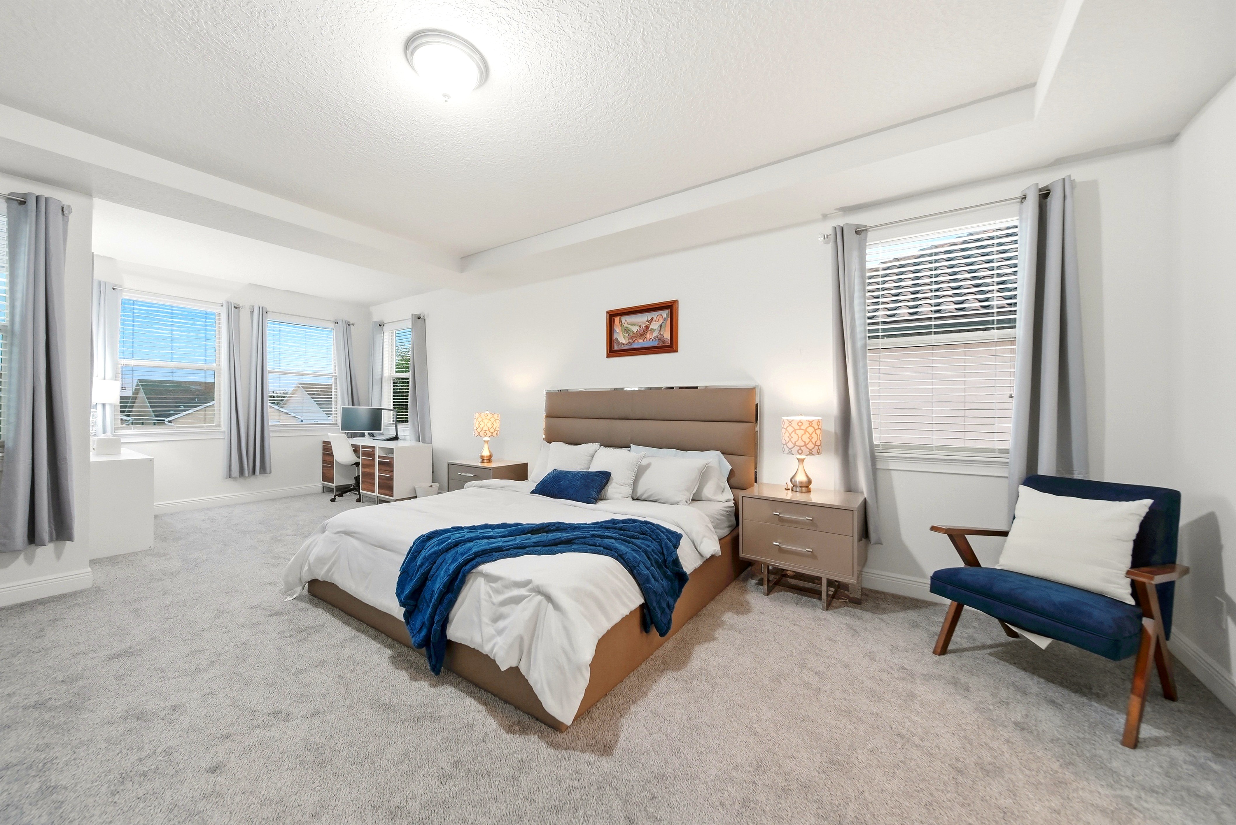 Bedroom with desk area