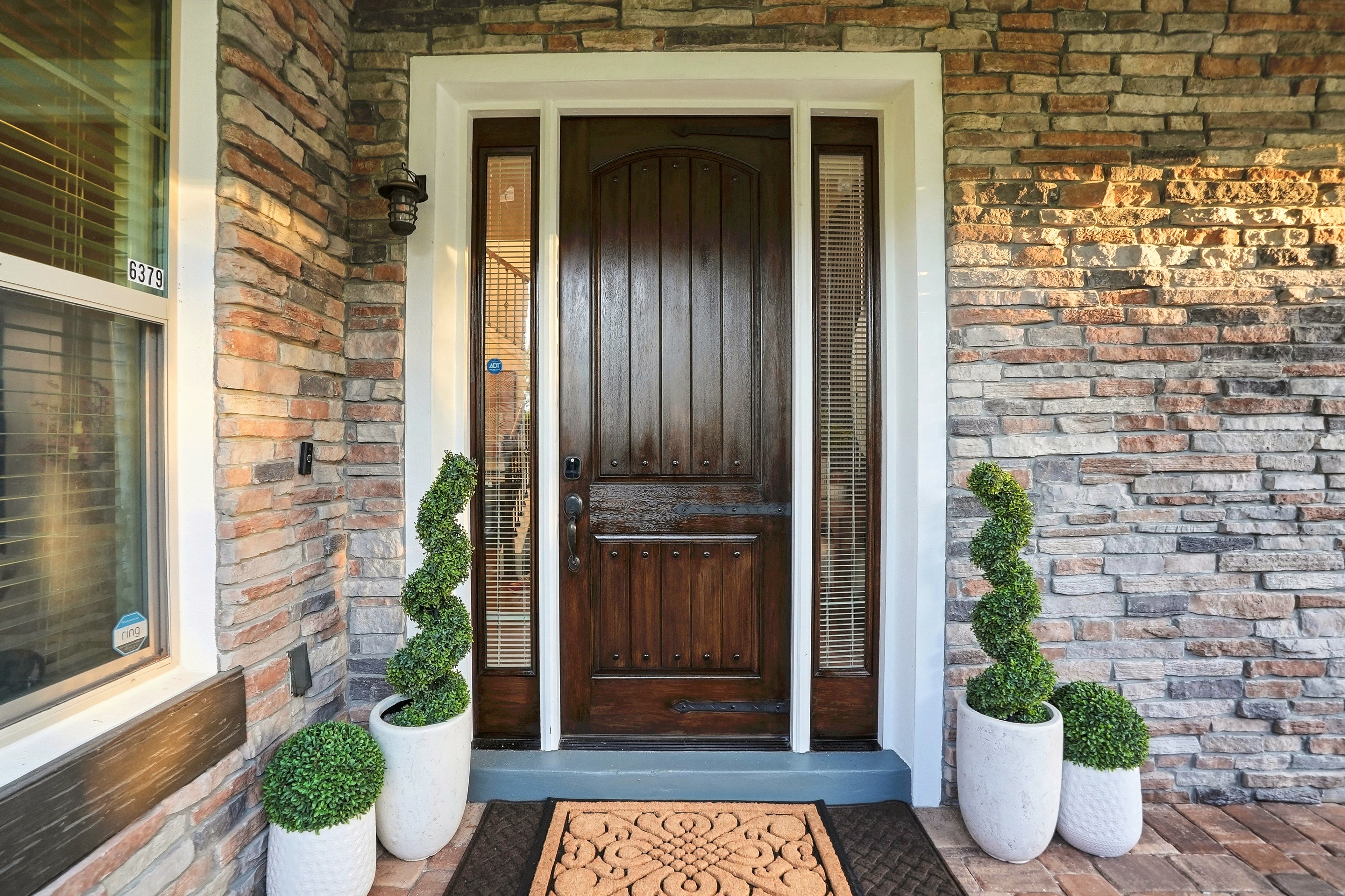 Wooden front door detail