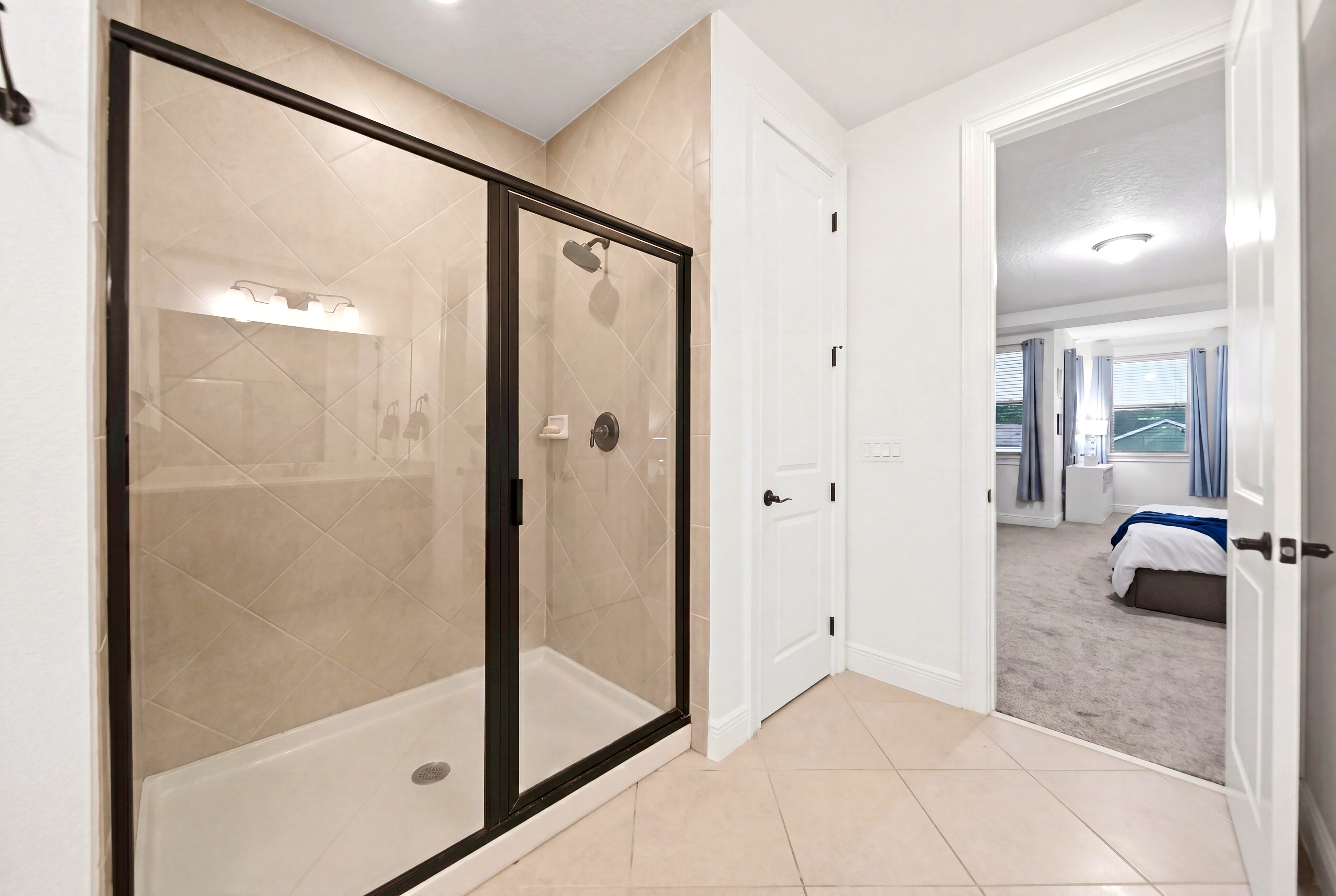 Bathroom with glass shower